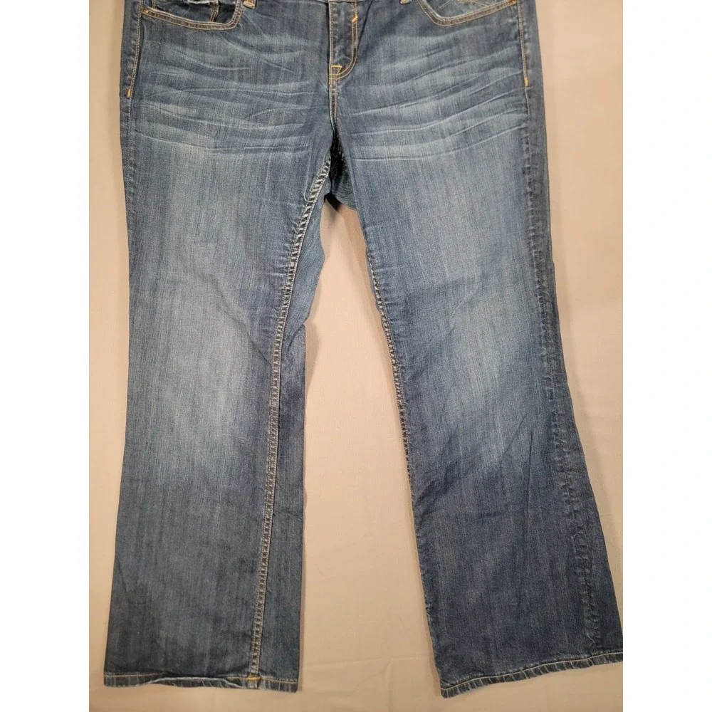 Vigoss Bootcut Jeans Womens 22 Medium Wash Flap Pocket Stretch Denim Blue